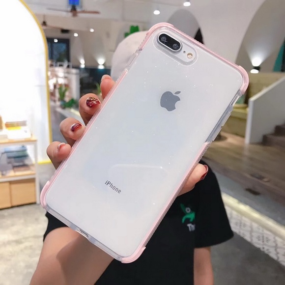 NEW Clear Shockproof Glitter Pink Bumper Case - Picture 2 of 5